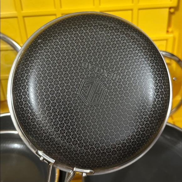 HEXCLAD 7 Piece Nonstick Stainless Steel Frying Pan Set 8 10 12" Lids Wok M $600 - Picture 10 of 10